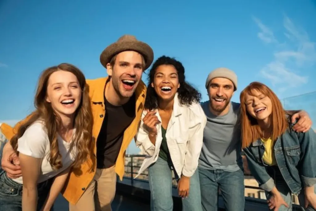 Amigos felizes