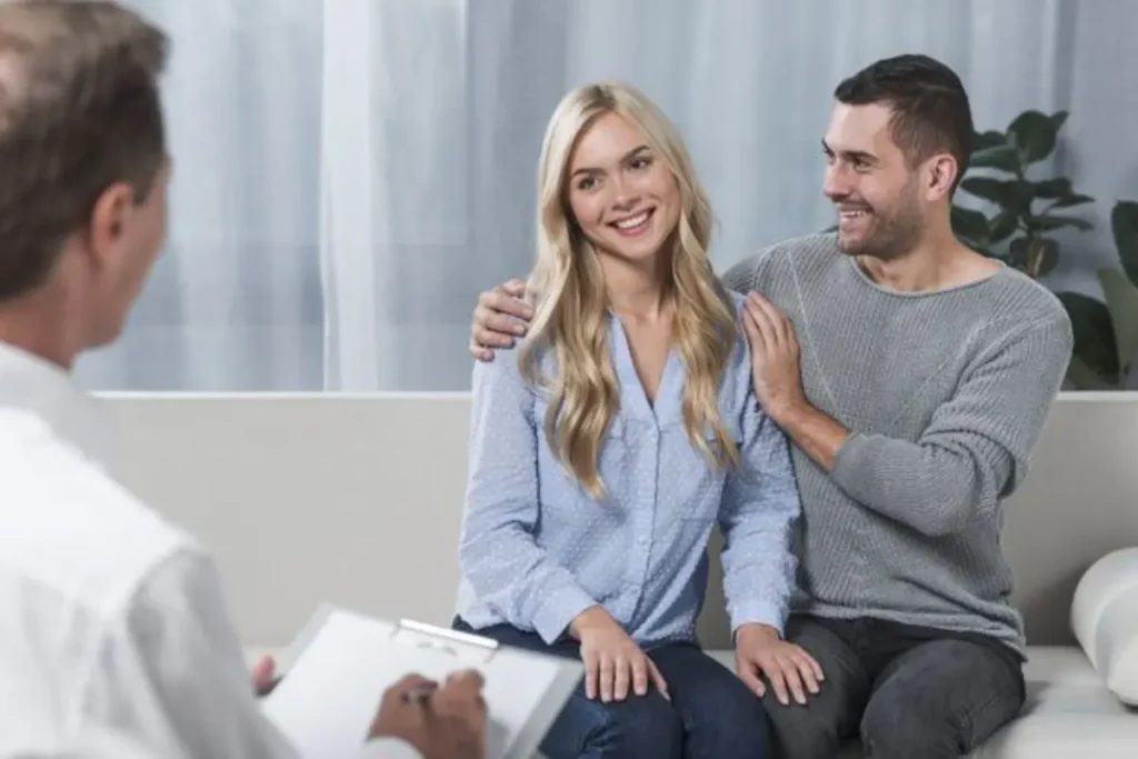 Casal em consulta com o Psicólogo