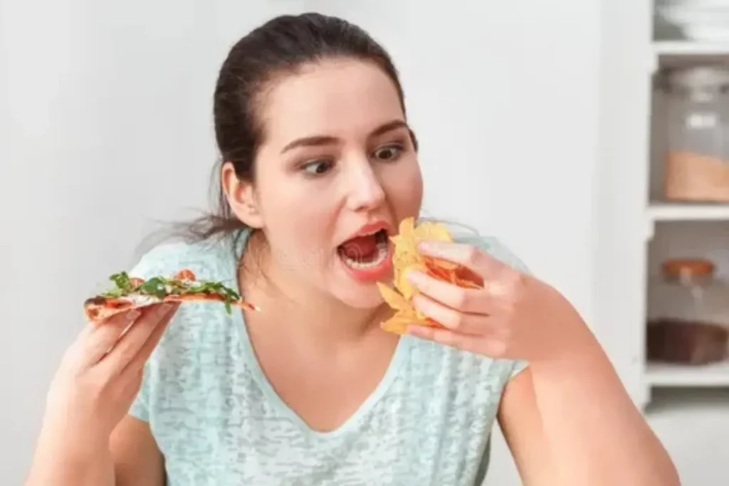 Mulher com compulsão alimentar