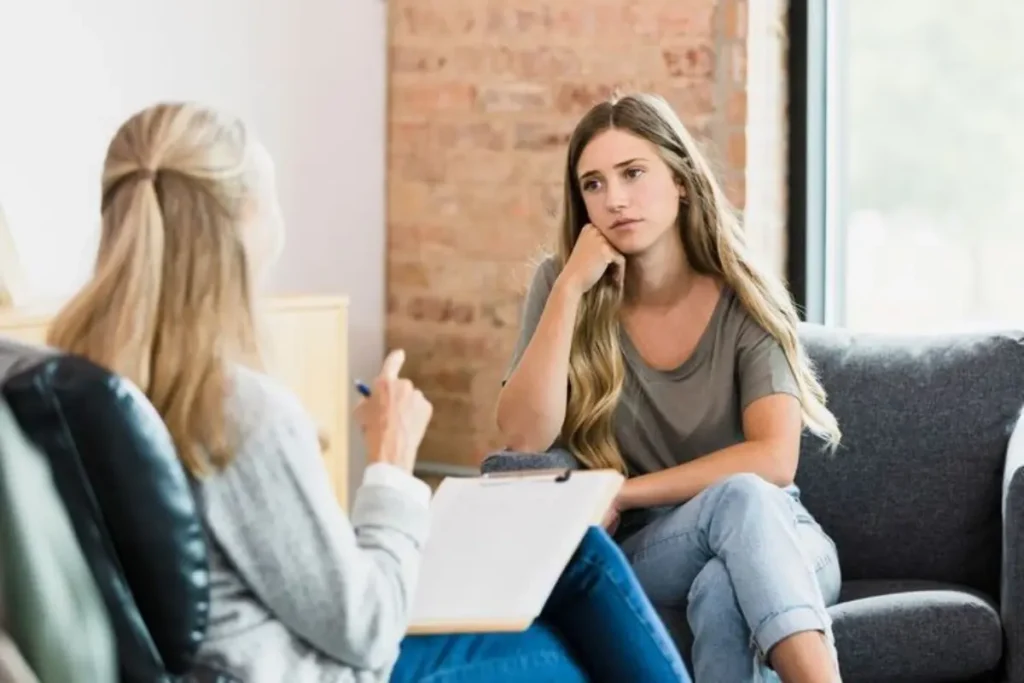 Paciente em atendimento com uma Psicóloga